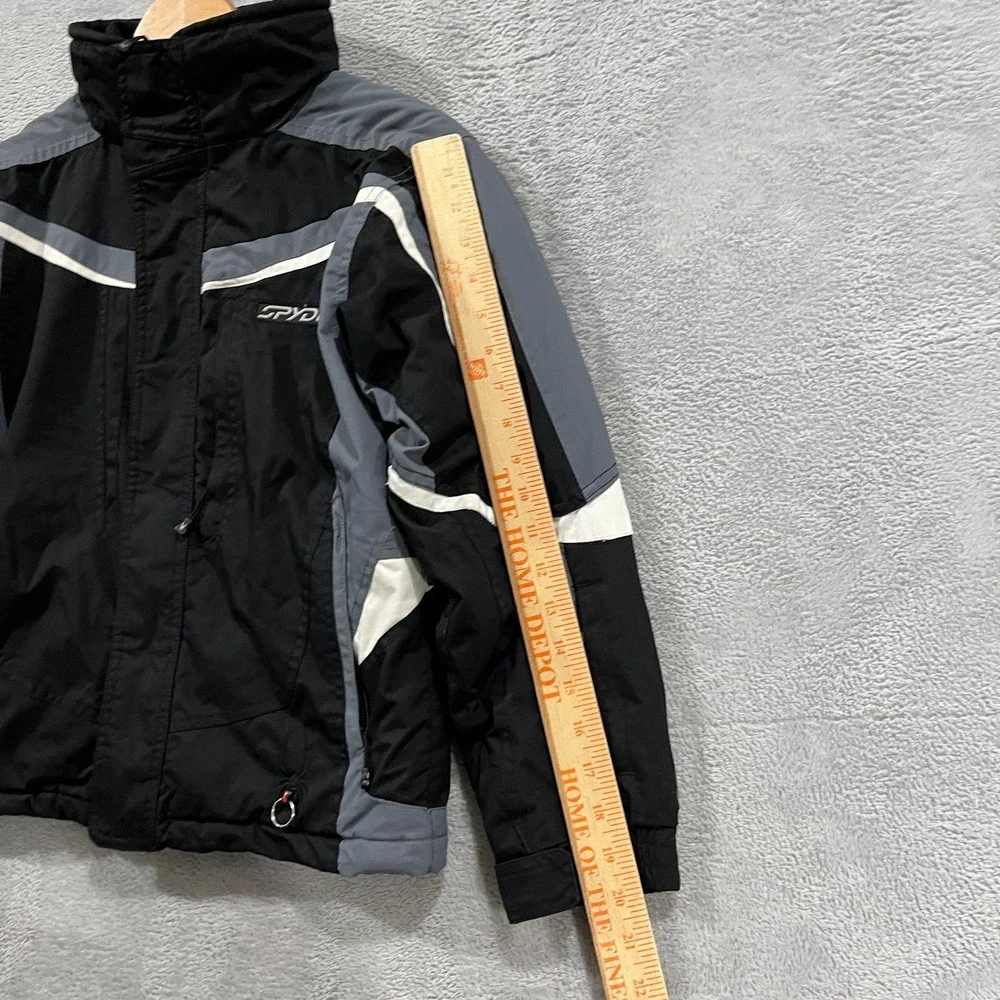 Vintage‎ Spyder Ski XT Jacket Youth 12 Insulated Black Gray Retro 90s Waterproof